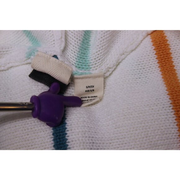 Roxy Bay of Rainbows Knit Hoodie Sweater Women’s Size Small Lace-Up V-Neck - Picture 9 of 13